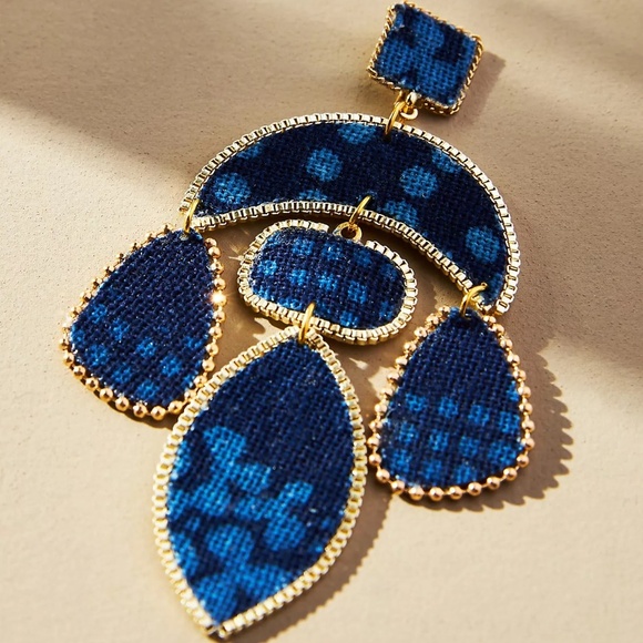 COPY - NWT Anthropologie Textile Embellished Drop Earrings - Picture 2 of 5